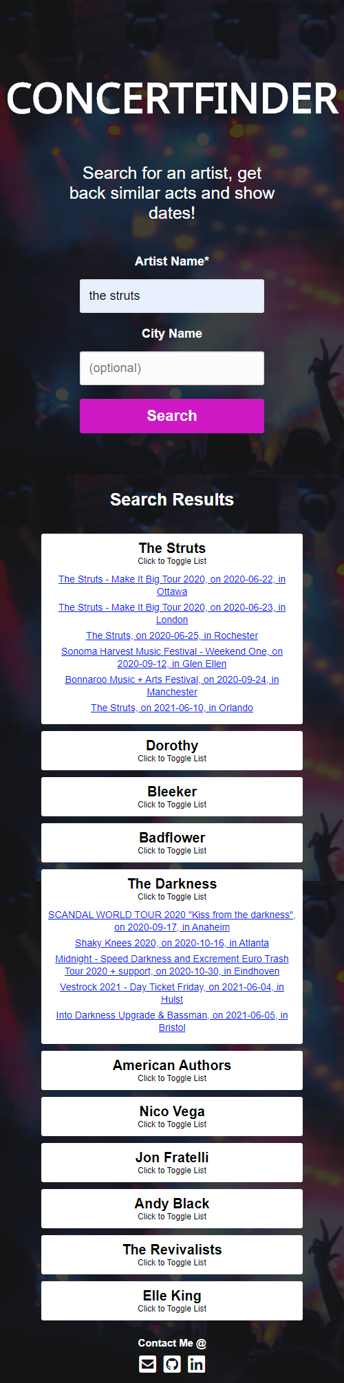 concertfinder mobile screen cap